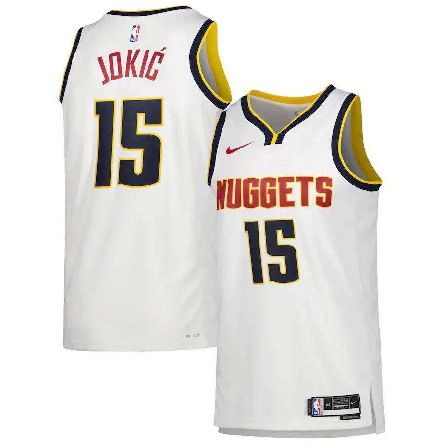 Men Denver Nuggets #15 Nikola Jokic Nike White Association Edition 2022-23 Swingman NBA Jersey